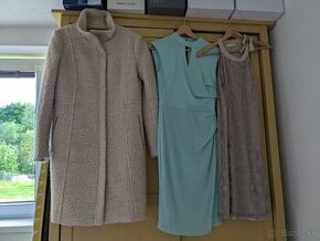 Šaty Orsay a Promod, kabát H&M