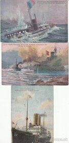 Historické pohľadnice ponoriek a bojových lodí