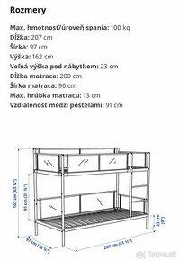 Dvojposchodova postel IKEA - 1