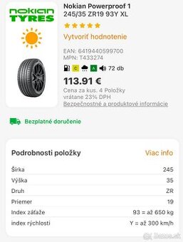 Nokian 245/35 R19 93Y XL - 1