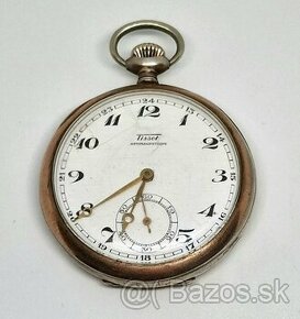 Vintažné strieborné vreckové hodinky Tissot - 1