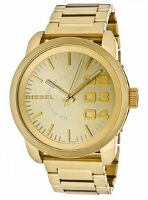 Zlaté hodniky DIESEL - Double Gold 46 mm, ORIGINÁL s krab