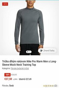 Nike Pro pánske moc neck fitness tričká s dlhým rukávom XL