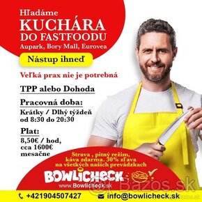 Hladame kuchara do fastfoodu Eurovea  na smeny