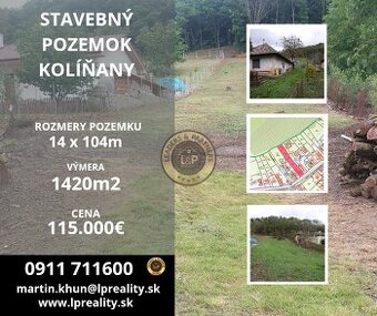 Na predaj stavebný pozemok v obci Kolíňany 1420 m2 - 1