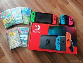 Predám Nintendo Switch Neon + prislušenstvo