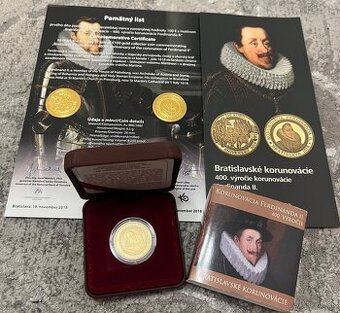 100 Euro Ferdinand II. 2018 + pamätný list