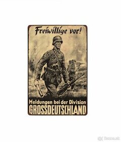 plechová cedule: Wehrmacht - divize Grossdeutschland - 1