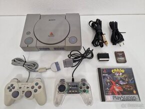 PlayStation 1 + 2 ovládač + Crash Bandicoot 2