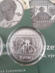 10 eur Jozef Kroner - Strieborná minca  100. výročie naroden