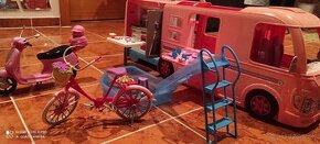 Barbie karavan, bicykel, skúter