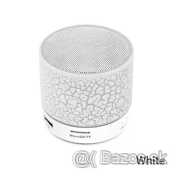 Prenosný bluetooth reproduktor s LED osvetlením – Biely