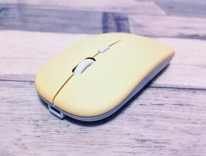 Bezdrôtová nabíjateľná bluetooth myš - žltá