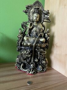 Socha Kuan Jin bronzová 43cm Feng Shui Dekorácia