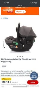 ZOPA Autosedačka XM Plus i-Size 2024 Foggy Grey