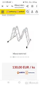 Klbovy hlinikovy rebrik 4×3