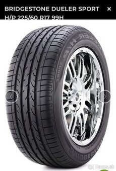 bridgestone pneu 4x 225/60 R17 jedna sezona