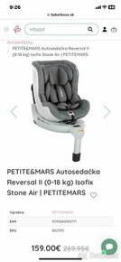 PETITE&MARS Autosedačka Reversal II (0-18 kg) Isofix Stone A