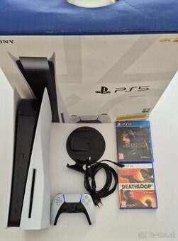 Ps5 s mechanikou + ovládač + 2 hry + krabica