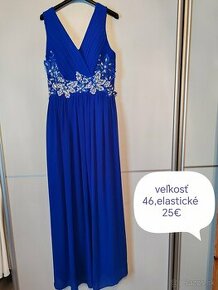 Svadobné šaty,kráľovská modrá,veľkosť 46