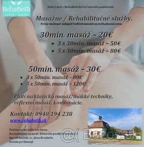 Masáže / rehabilitačné služby