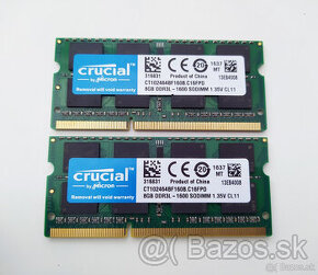 SODIMM DDR3L 16GB /2x 8GB/ 1600MHz Samsung, crucial