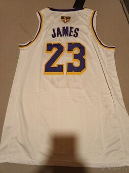 Novy Basketbalovy dres Lebron James Lakers XL Biely