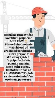 PONUKA PRÁCE pre Murárov