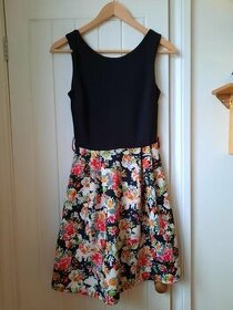 Čierno-kvetované šaty, S - 1