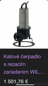 Kalové čerpadlo nove, nepoužité