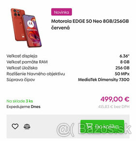 Motorola Edge 50 NEO úplne nový, zľava, pôv.c: 500€