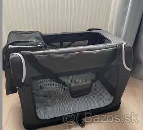 Prepravka pre psov skladacia antracitová (M 61x42x42cm)