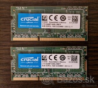 SODIMM DDR3L 8GB /2x 4GB/ 1600MHz Crucial