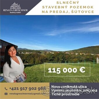 SLNEČNÝ, STAVEBNÝ POZEMOK NA PREDAJ, ŠÚTOVCE,OKRES PRIEVIDZA