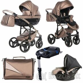 Kočík 2v1 Jumana Fluo line Rose gold + vajíčko s Isofix - 1