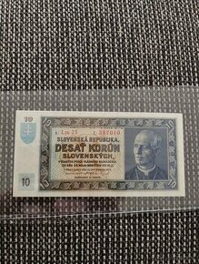 10 Sk 1939 stav UNC - Slovenský štát (Horny Specimen)