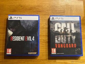 PS5 hry Resident Evil 4 a Call of Duty Vanguard