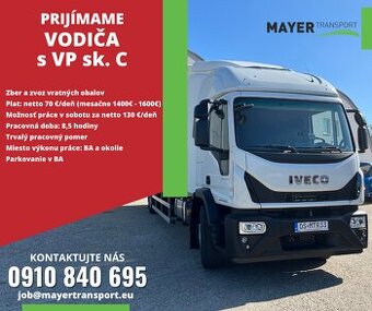 Skupina MAYER TRANSPORT ponúka prácu na pozíciu vodiča s VP