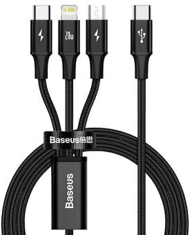 Baseus kvalitný pletený kábel microUSB, Lightning, USB-C