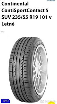 Pneu Continental letné 235/55 R19