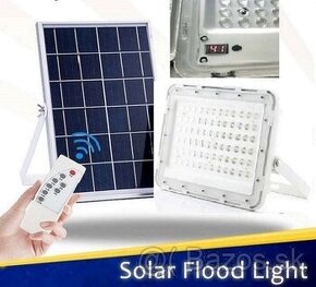 LED reflektor lampa 100W + solárny panel + diaľkový ovládač