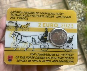 Slovensko coincard expresná pošta ťahaná koňmi na trase