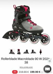 Dámske kolieskové korčule zn. Rollerblade, veľ. 38/39