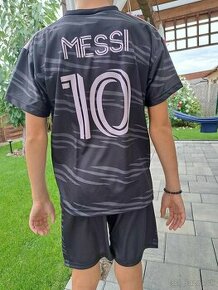 Nenoseny futbalovy dres Messi ciernoruzovy - 1