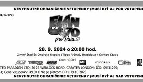 Vstupenky Elán 28.9.24