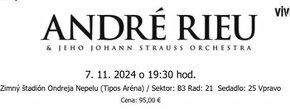 Predám 2 lístky na koncert Andre Rieu v BA, 7.11.2024