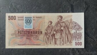 500 Kčs 1973 + SK kolok, stav N