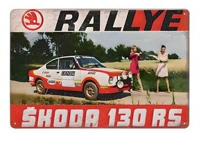 cedule plechová - automobil Škoda 130 RS Rallye