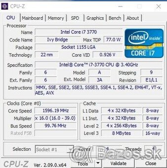 Predám PC DELL 7010 SFF/i7-3770, 4x3.40GHz/ 1TB HDD/ 32GB