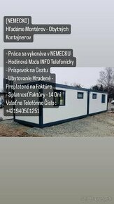 (NEMECKO) Hľadáme Montérov - Obytných Kontajnerov